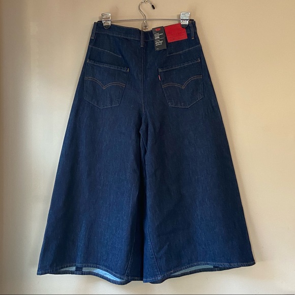 NEW LEVI'S Engineered Premium High Rise Loose Cropped Wide Leg Denim Jeans - Picture 6 of 16